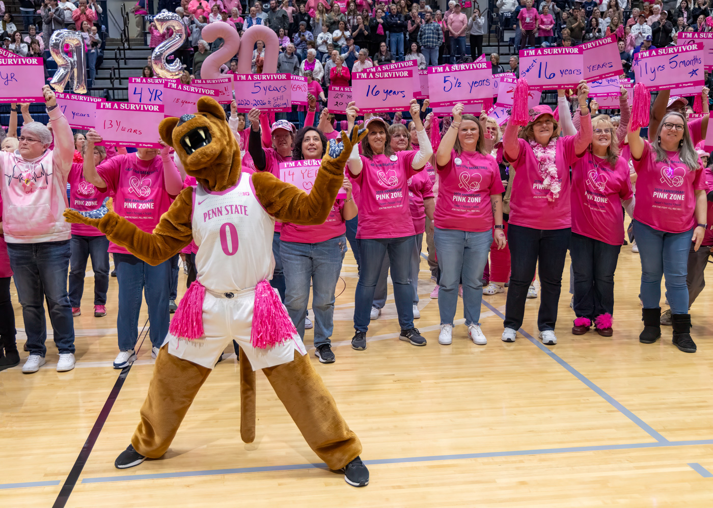 Mascot Leading in the Pink Zone by John Larson