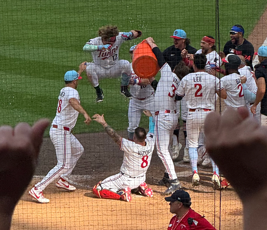 Harrison Bader Home Run by Karen Leonard
