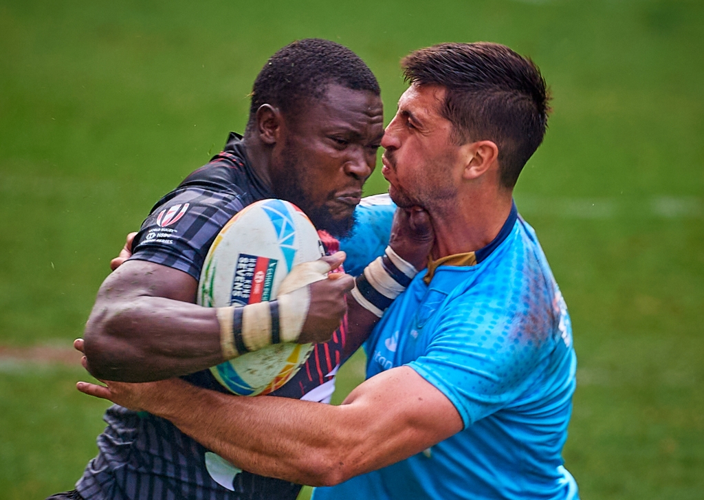 Heroic expression of the rugby players by Maurice Ping Leung