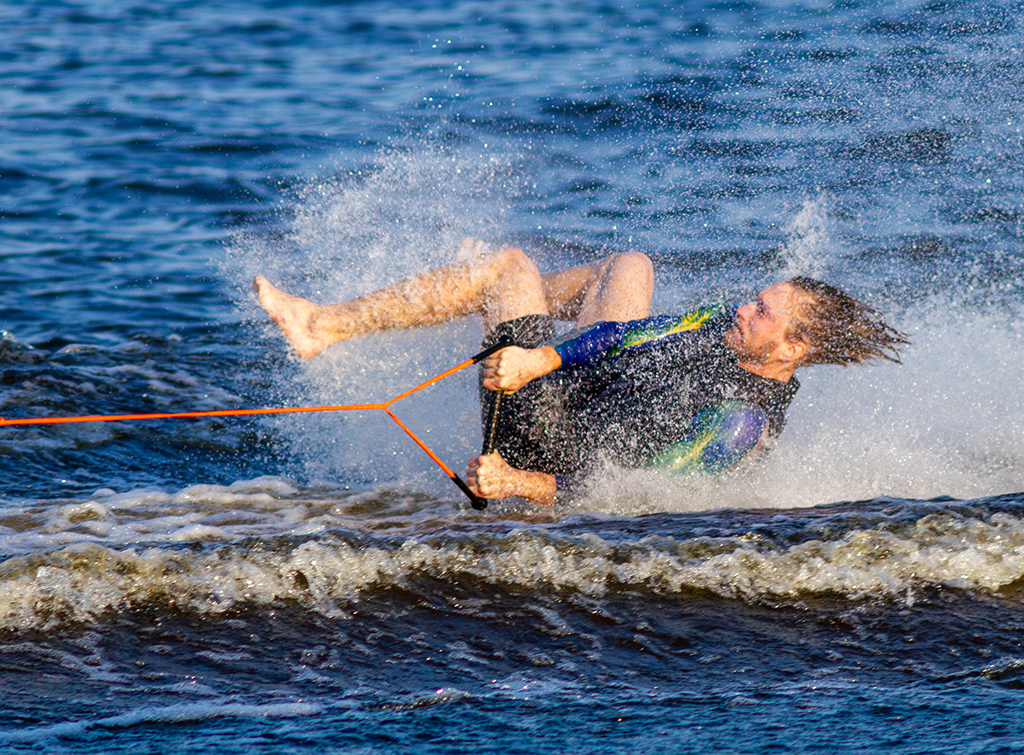 Skiing barefoot by Karen Leonard