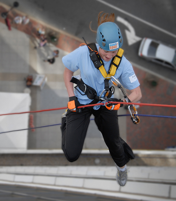 Angie on Rappel by Karl Leck