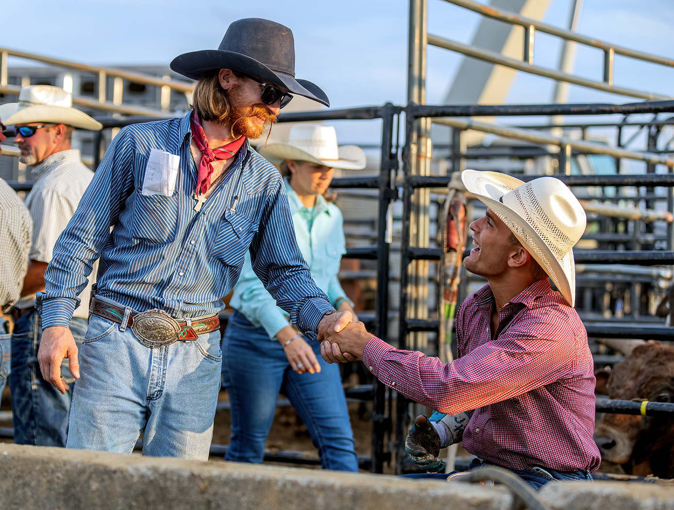 Cowboys Gather Before the Rodeo    by Frederick Emch