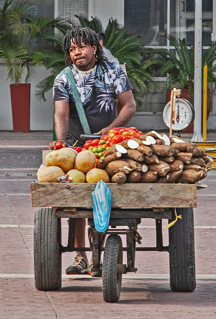 Street Vendor in Cartagenia by Leslie Larson