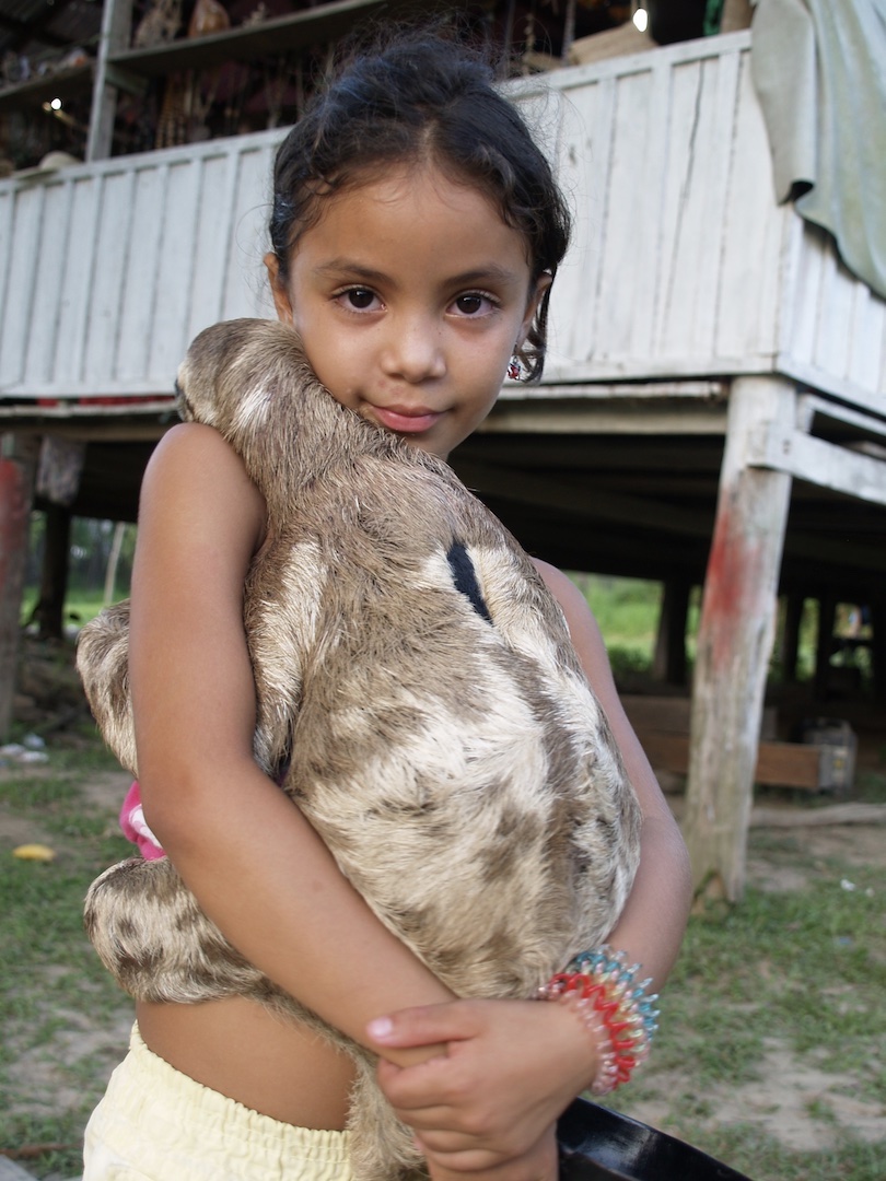 Girl and Pet Sloth by Alan Lichtenstein