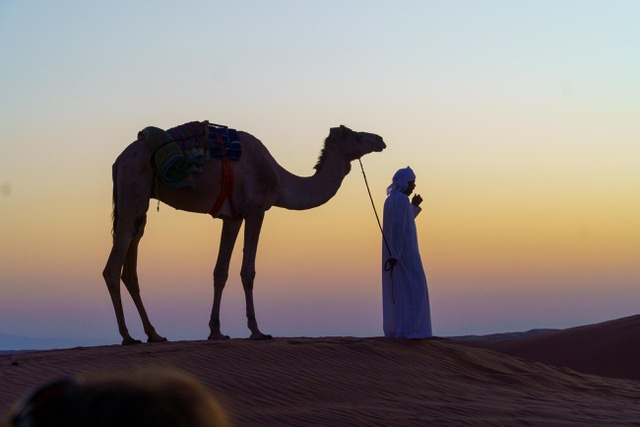 Sunrise in the Omani desert by Nancy Axelrod