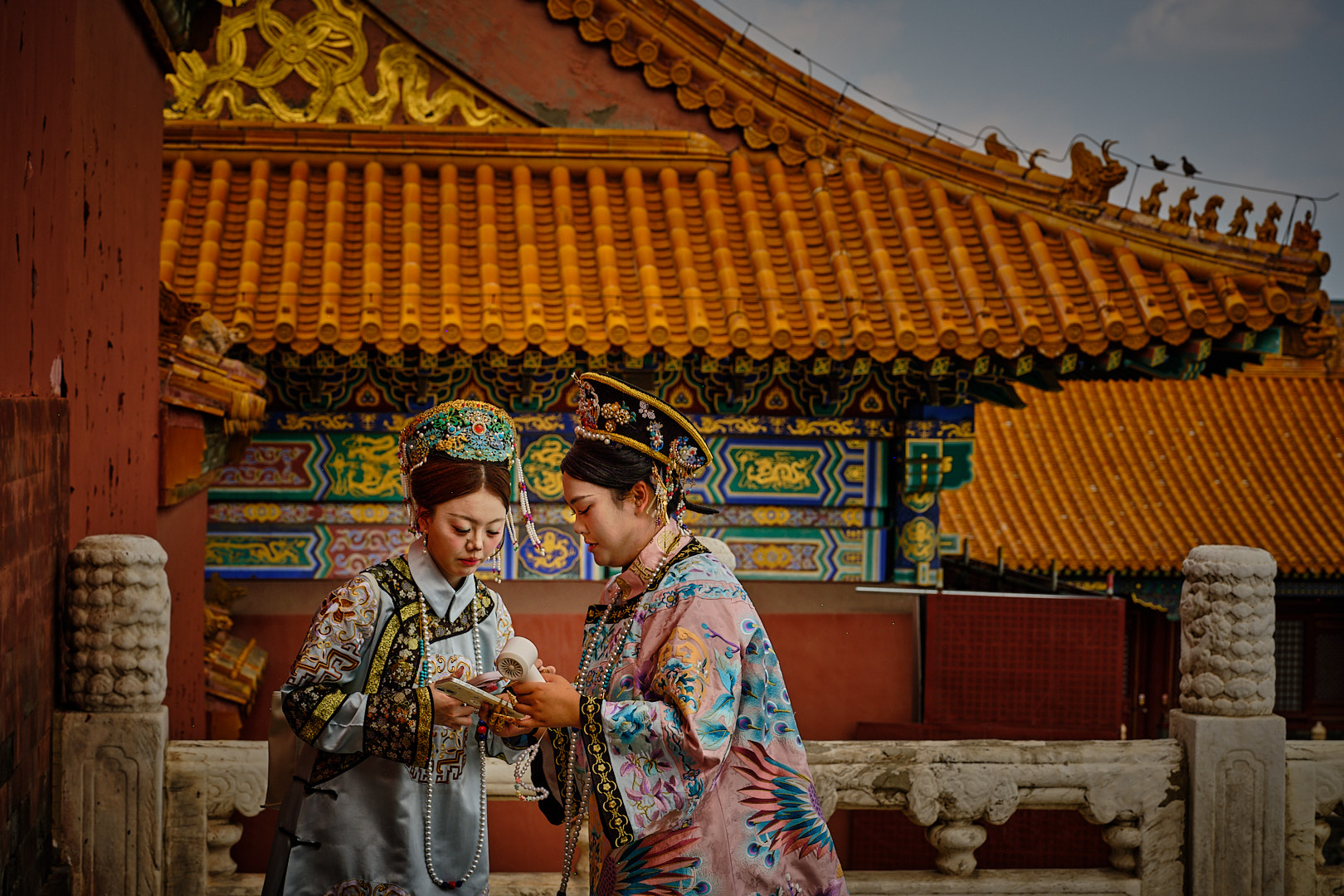 Girls at Forbidden City, Beijing, China by Michele Borgarelli