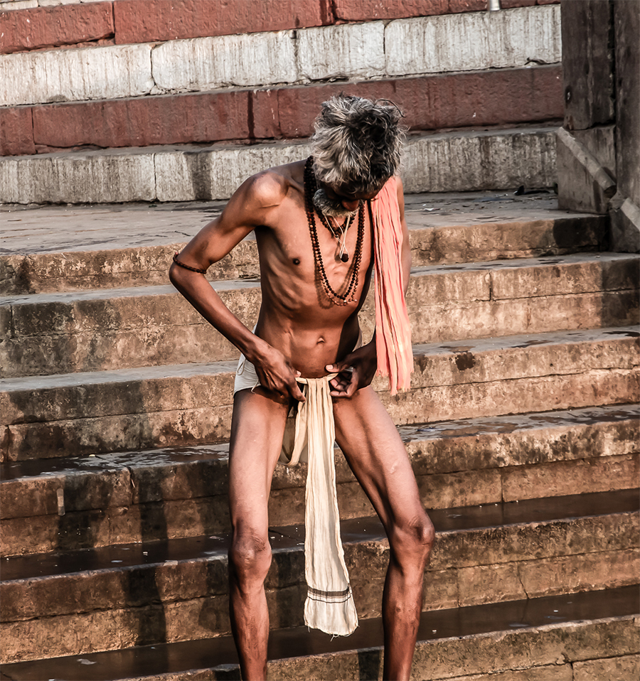Varanasi Man Bathing 9910 by Stan Bormann