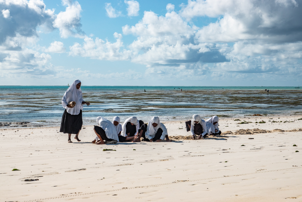 Class on the beach