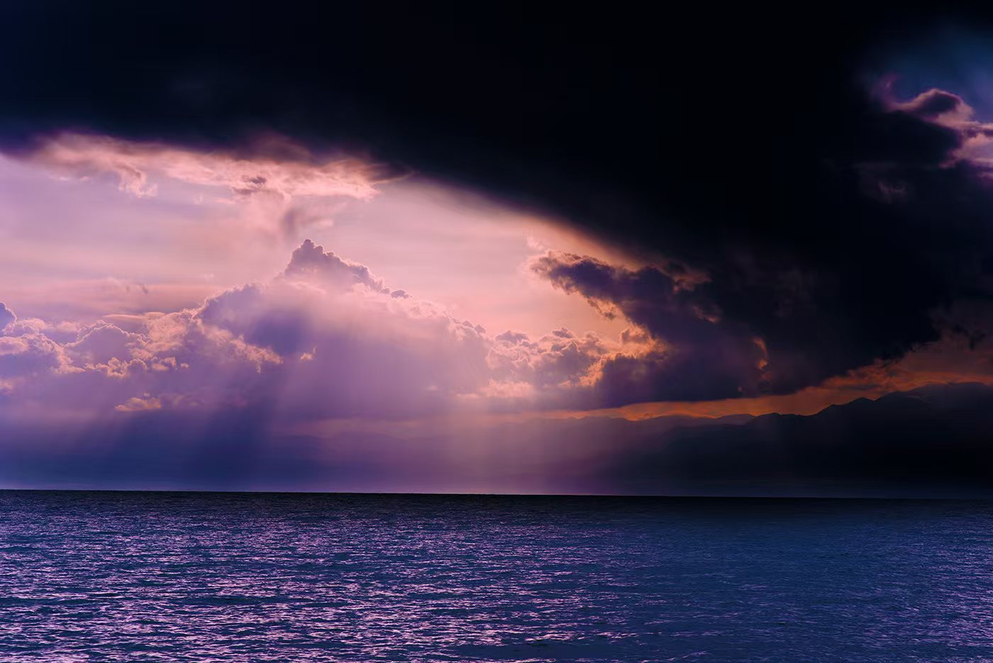 The Sayram Lake at dusk