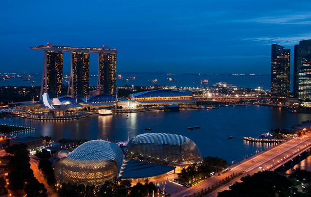 Singapore harbor by Rich Krebs