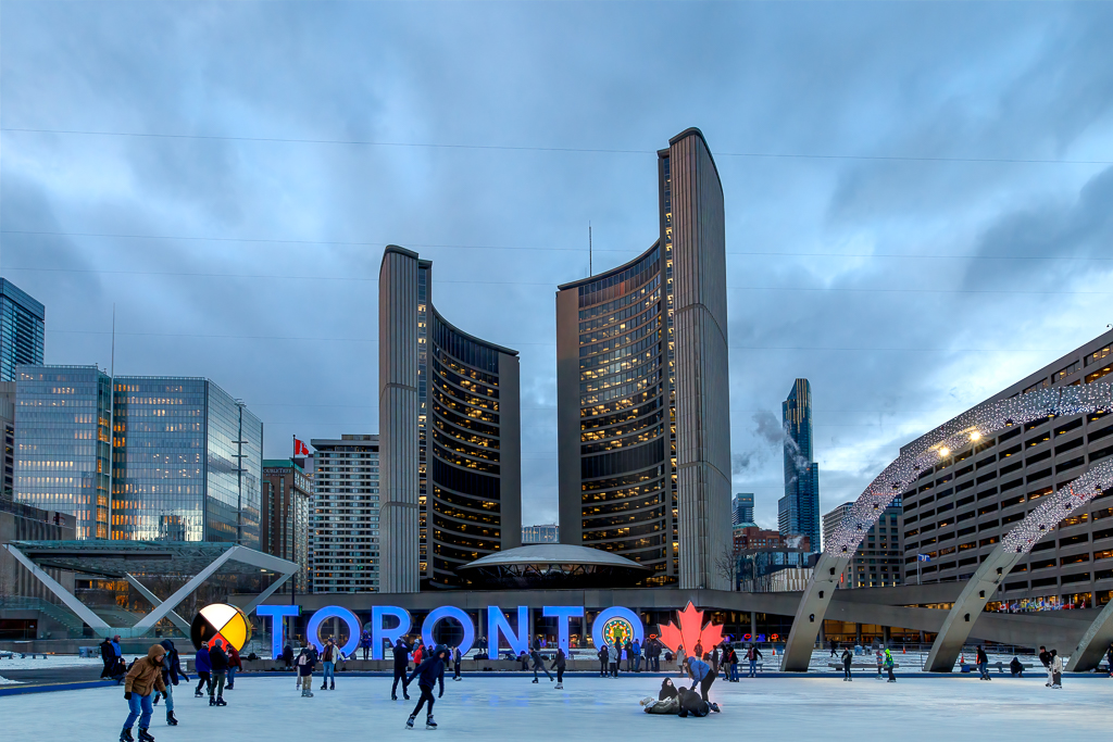 Blue Hour at Toronto City Hall by Mandy Vien