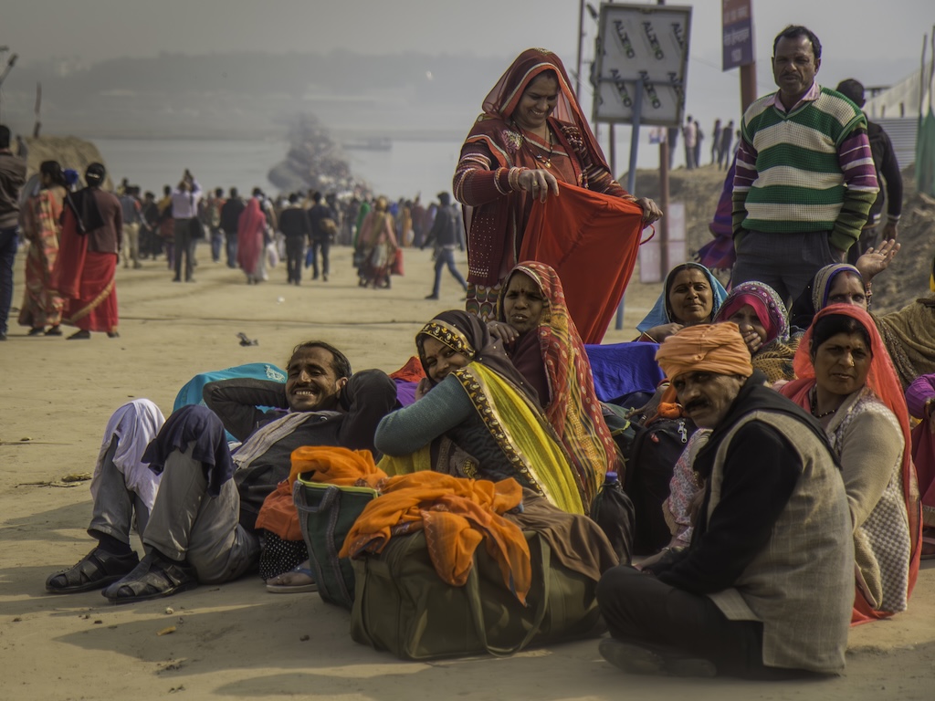 Pilgrims at the Kumbh Mela. by Laurie Bergner