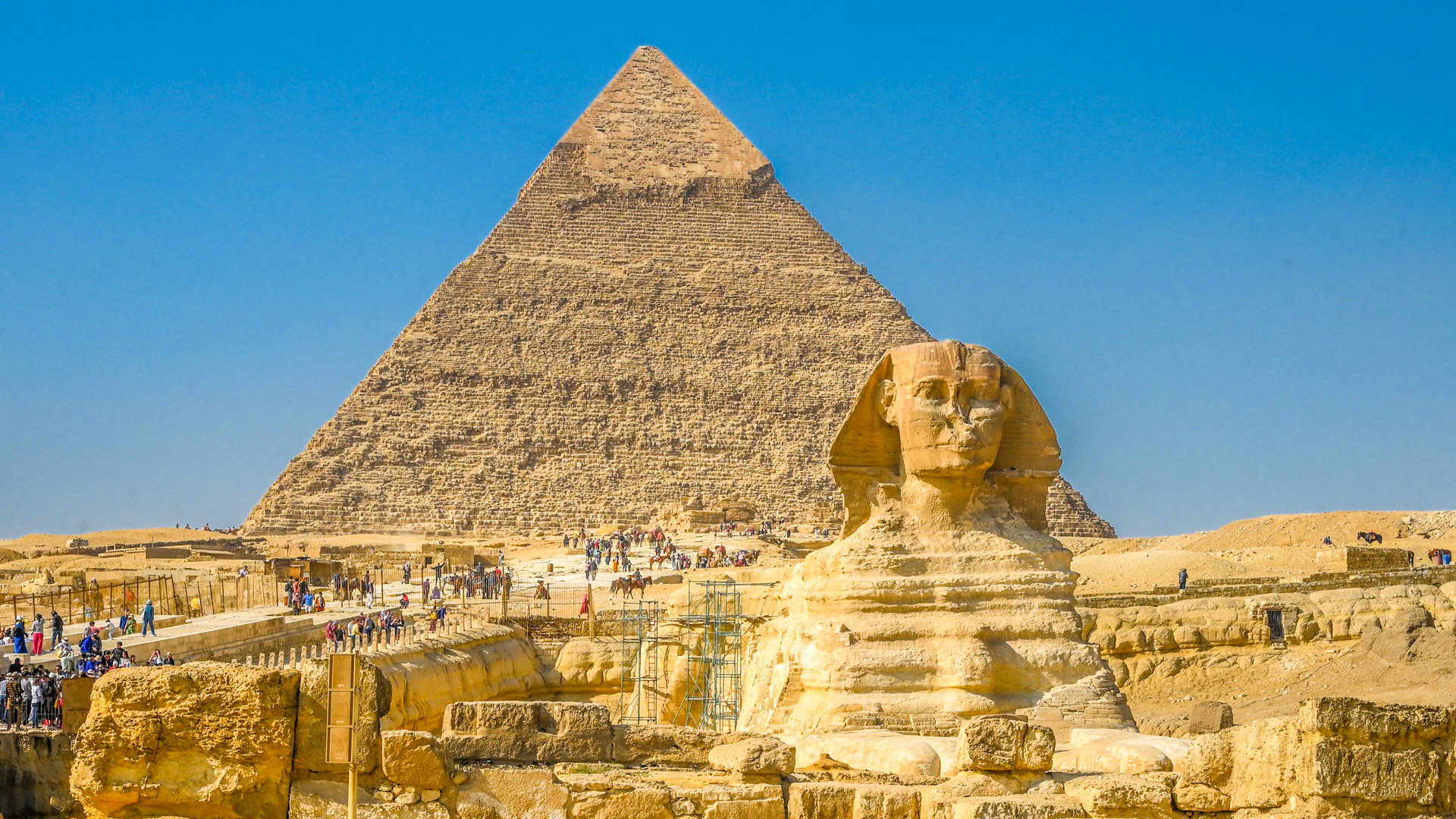 Egypt : Sphinx and Pyramid together by Pinaki Sarkar
