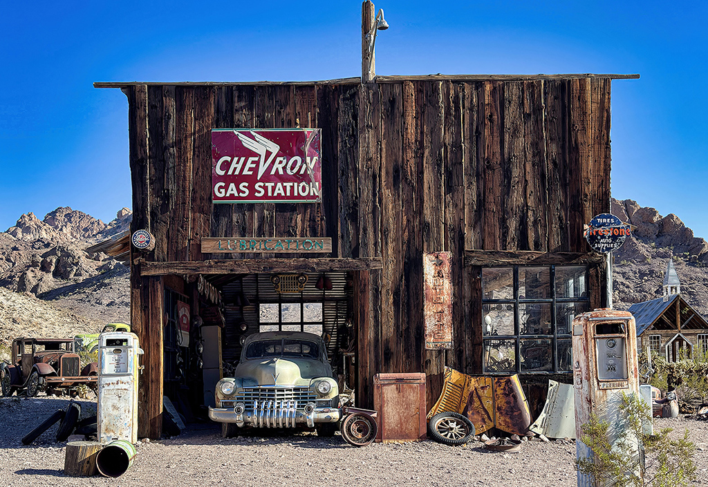 Chevron Station at Nelson's Ghost Town by Carolyn Todd-Larson