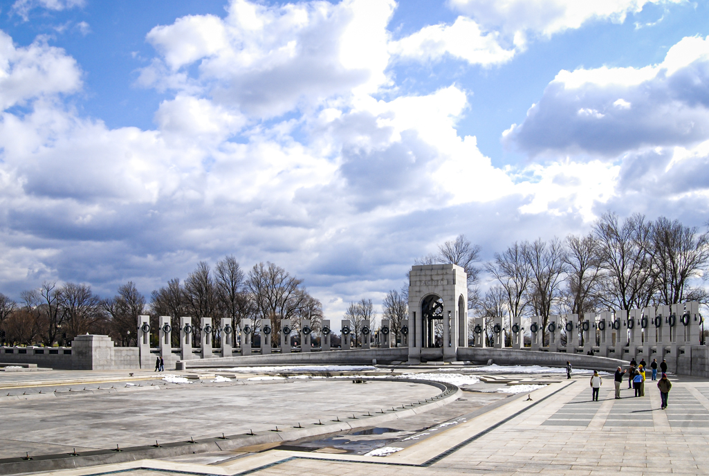 World War 2 Memorial in Winter by Phyllis Peterson