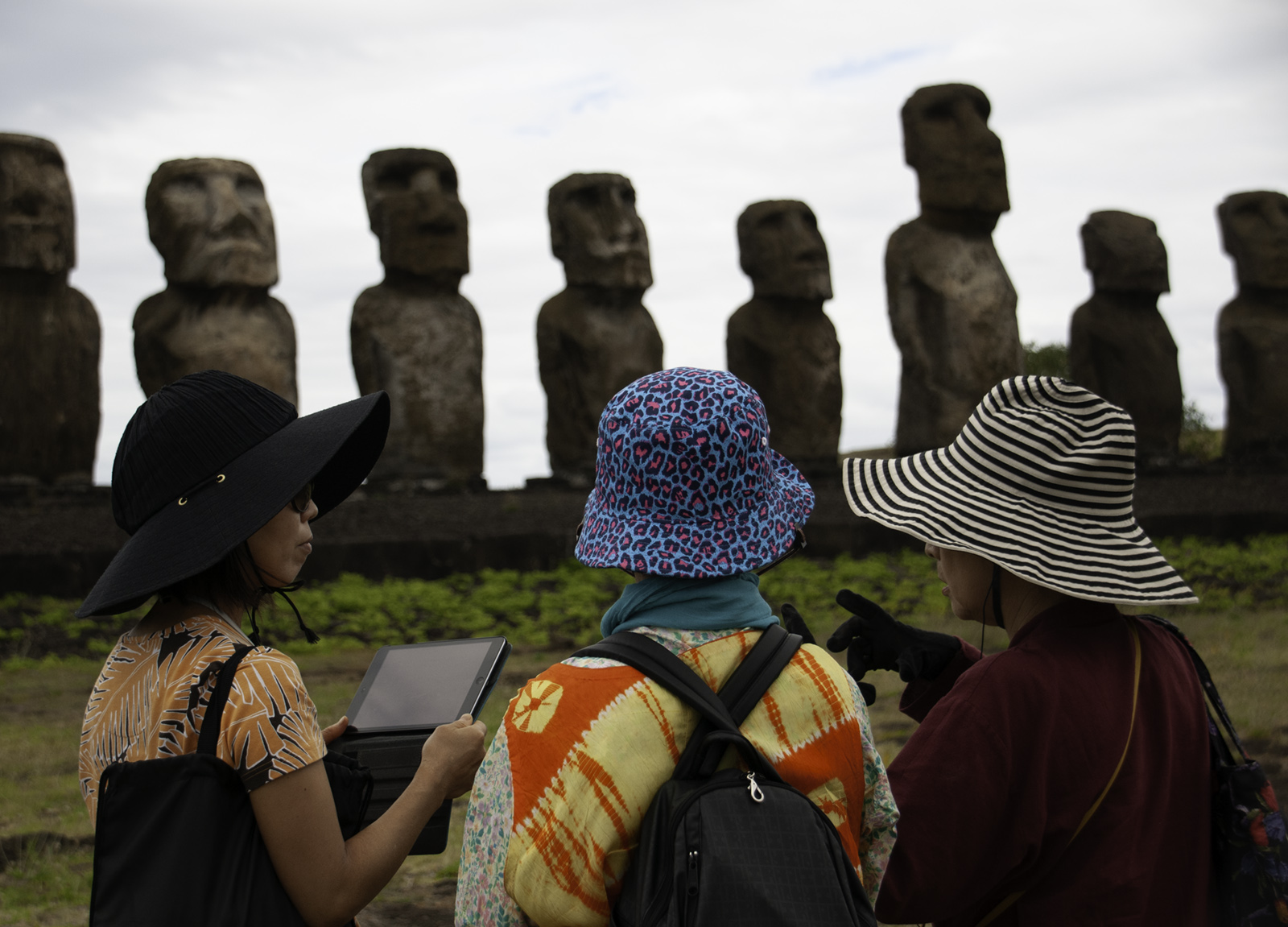 Tourists on Easter Island