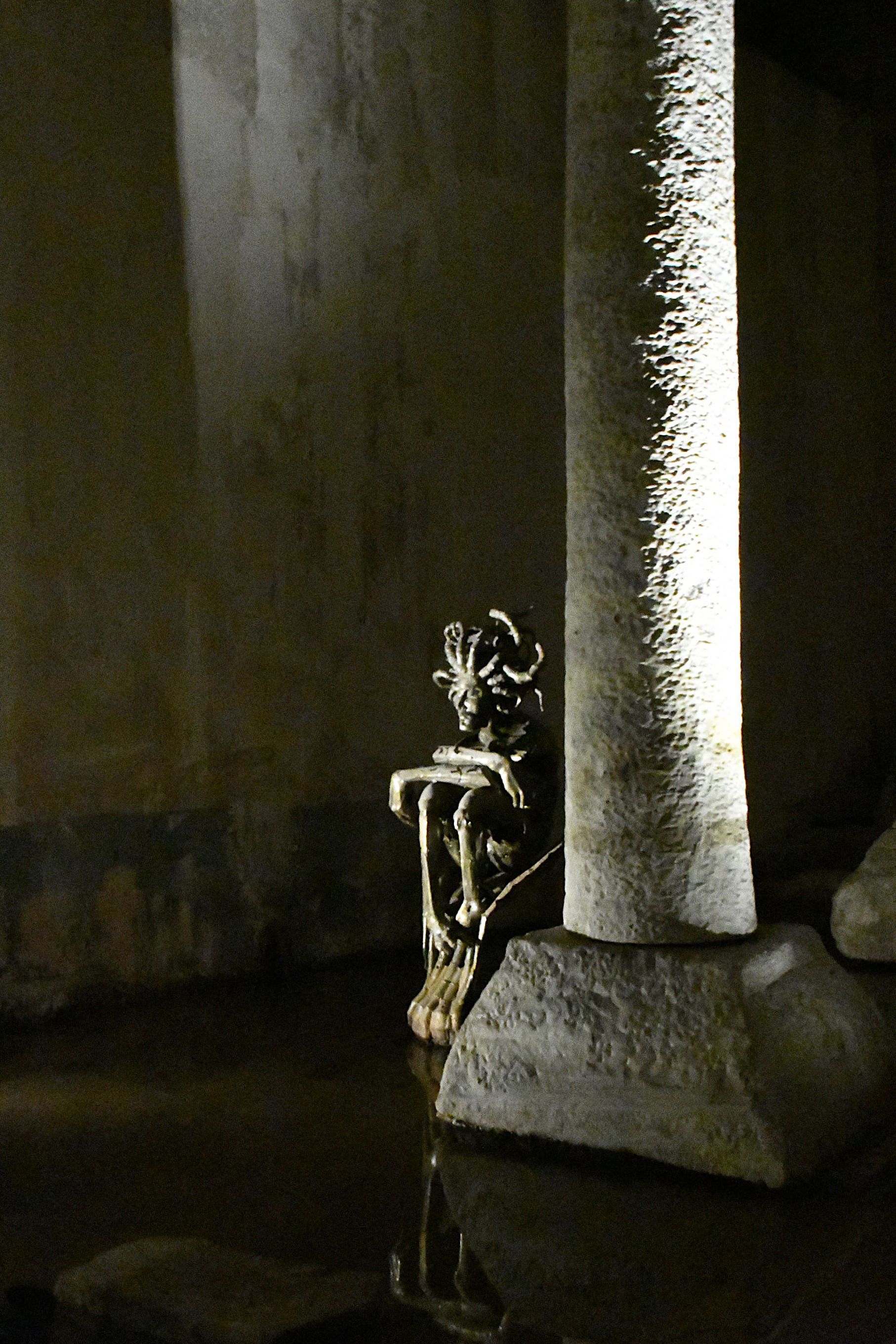 Madusa guards over Basilica Cistern, Istanbul by Susan Lincke