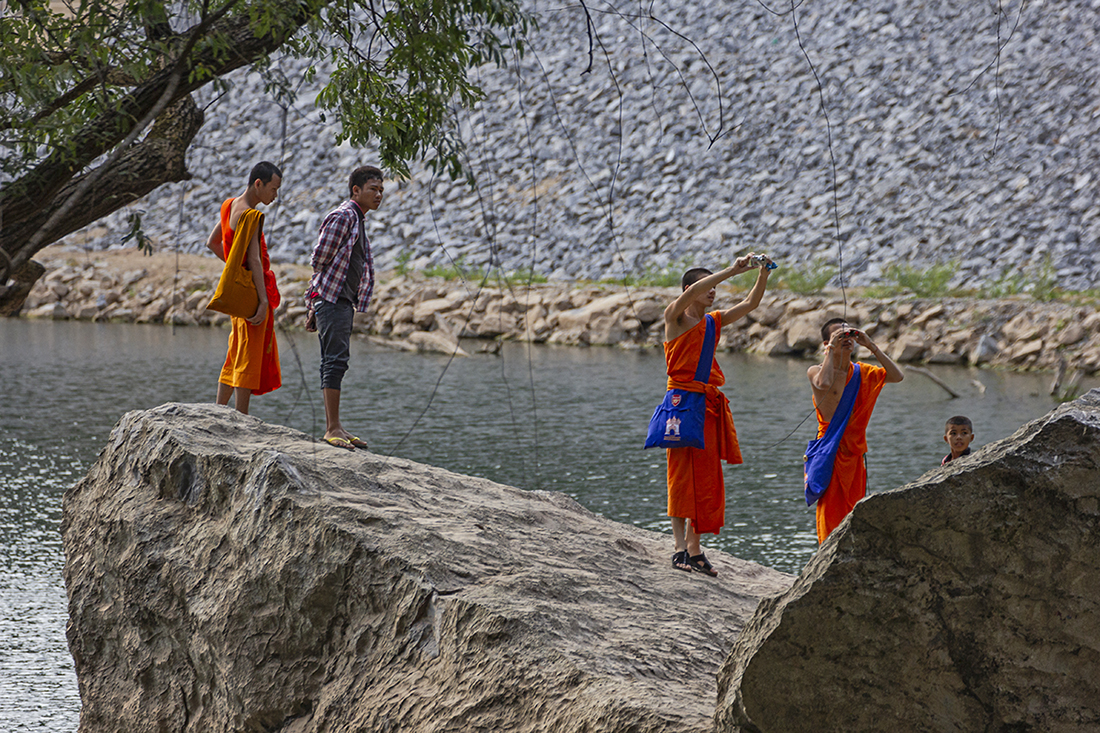 Monks on holiday by Leslie Larson