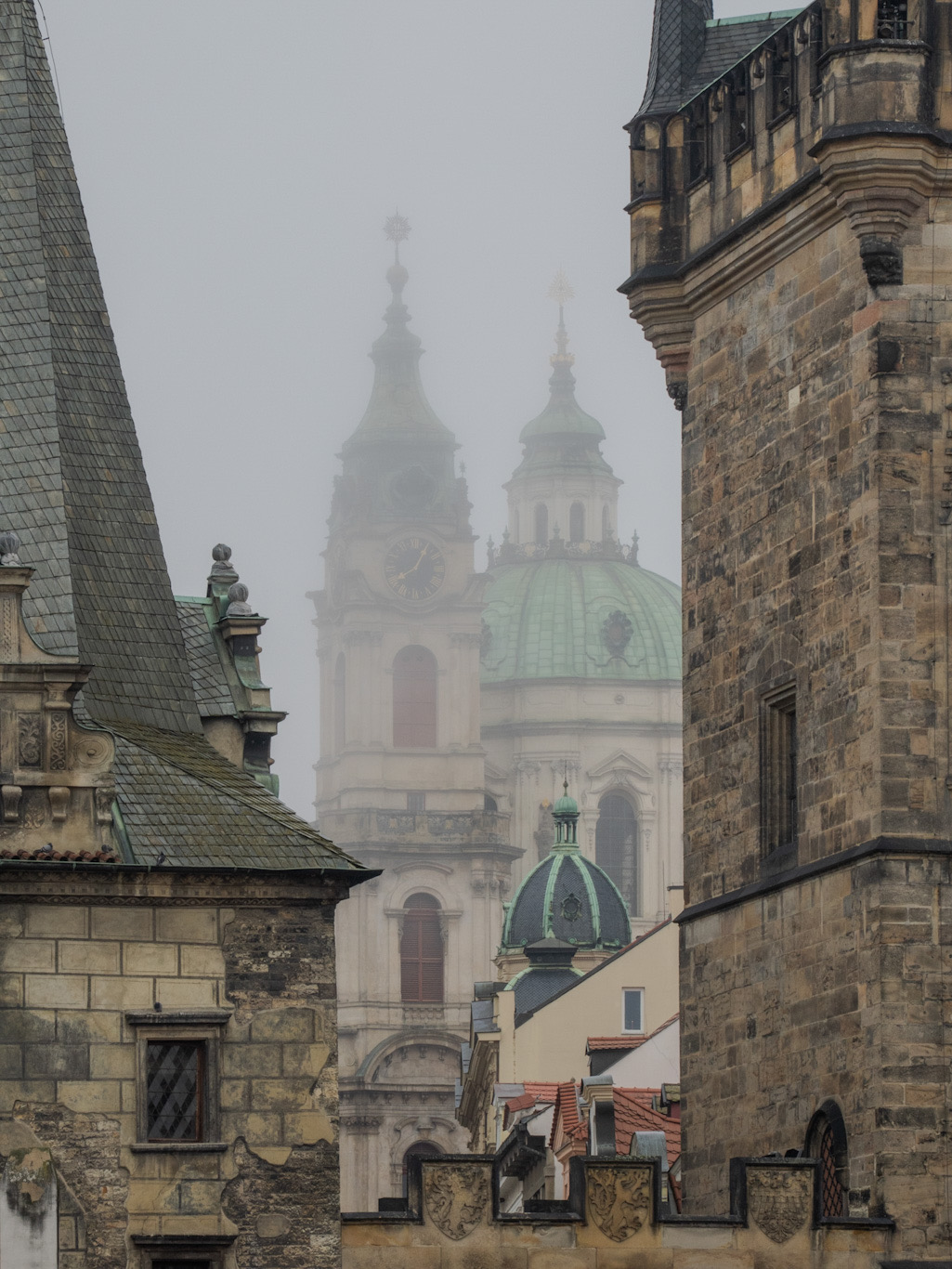 Shrouded towers. by Karen Sharpe