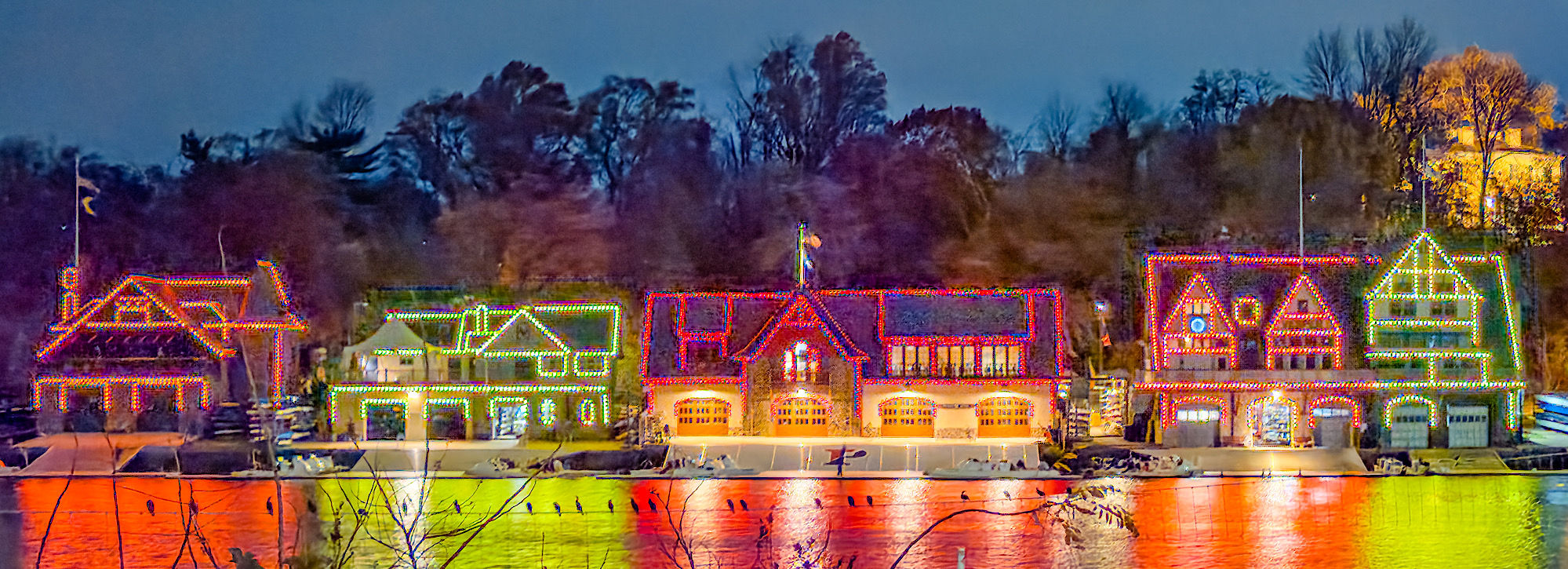 Colorful Boathouse Row by Lisa Cirincione