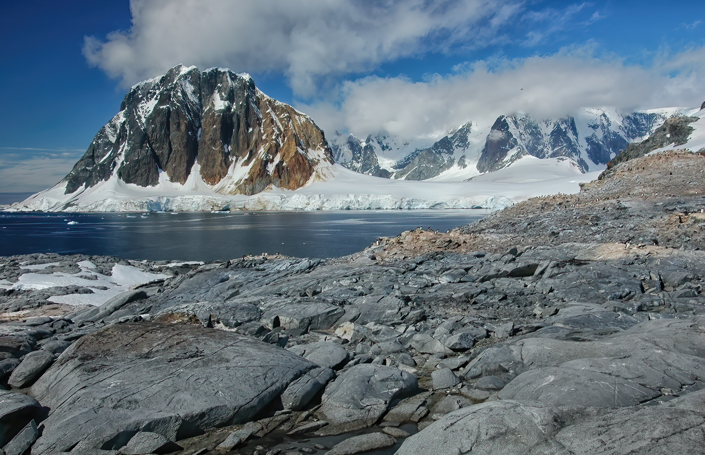 Rocky Shore and Mountain