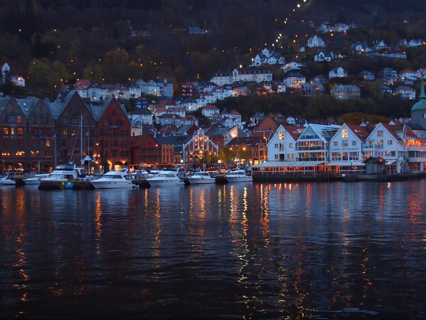 BERGEN HARBOR AT NIGHT by Alan Lichtenstein