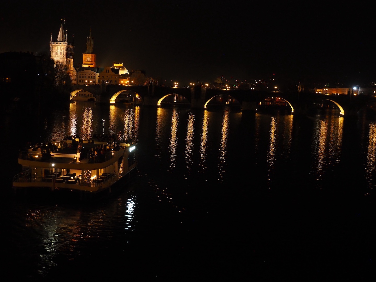 CHARLES BRIDGE AT NIGHT by Alan Lichtenstein
