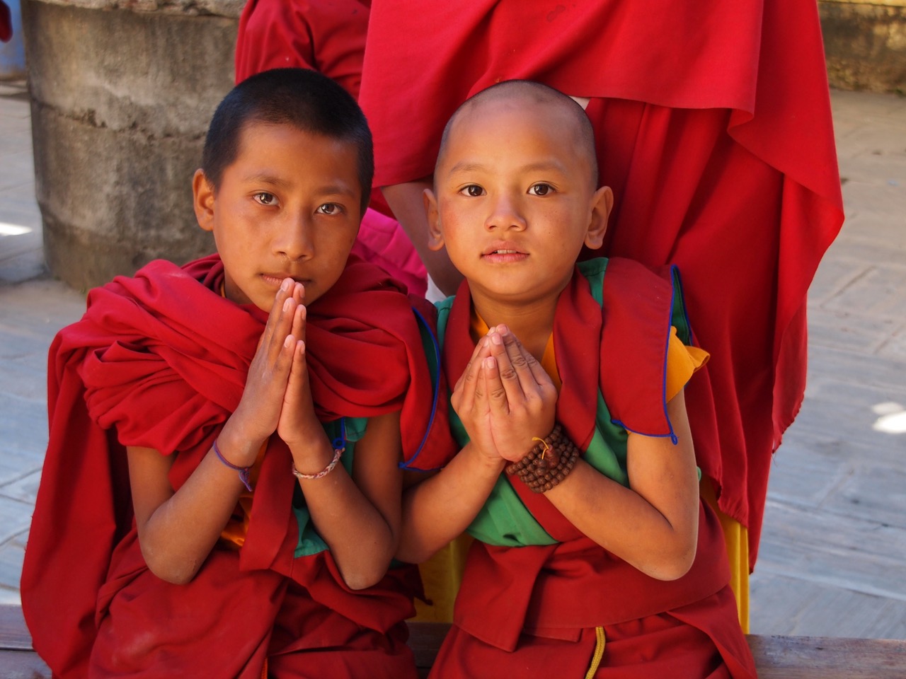 ORPHAN MONKS –  KATHMANDU, NEPAL by Alan Lichtenstein