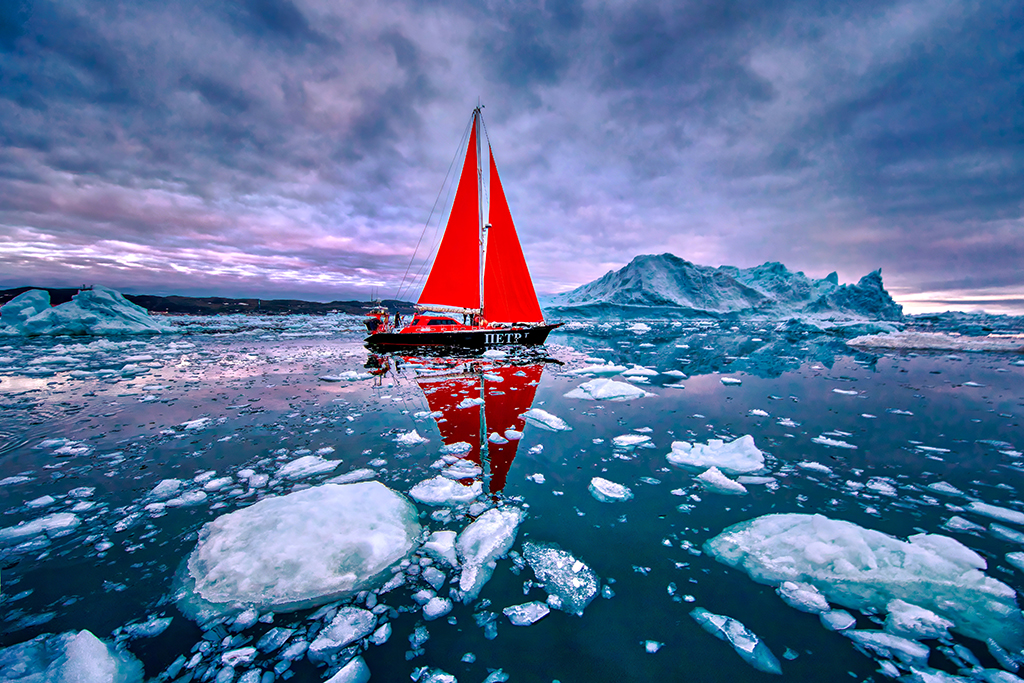 Extraordinary Greenland in evening