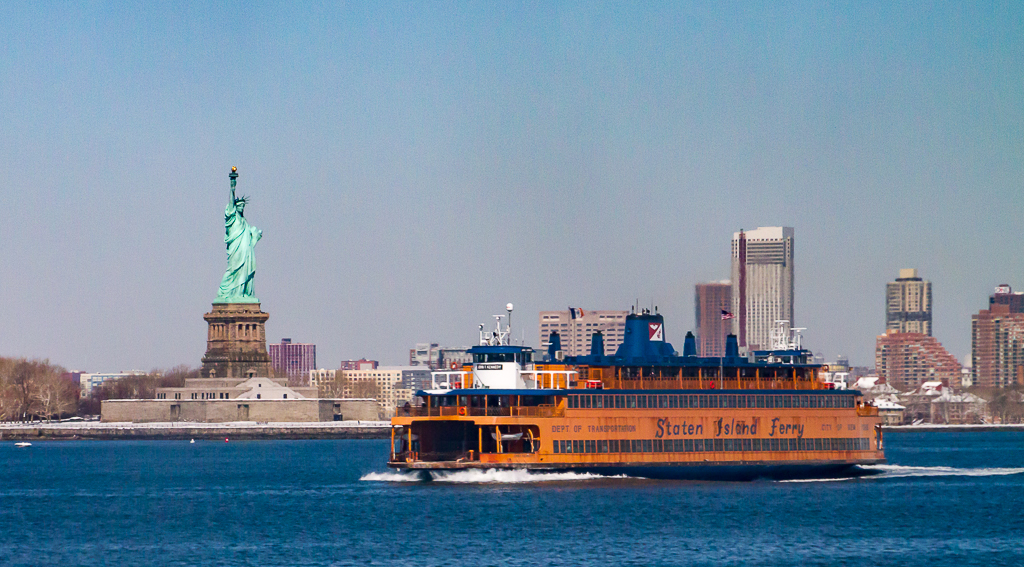 Staten Island Ferry Passing Liberty by Gary Walter, QPSA